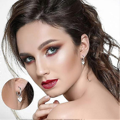 Sterling Silver Heart Hoop Earrings