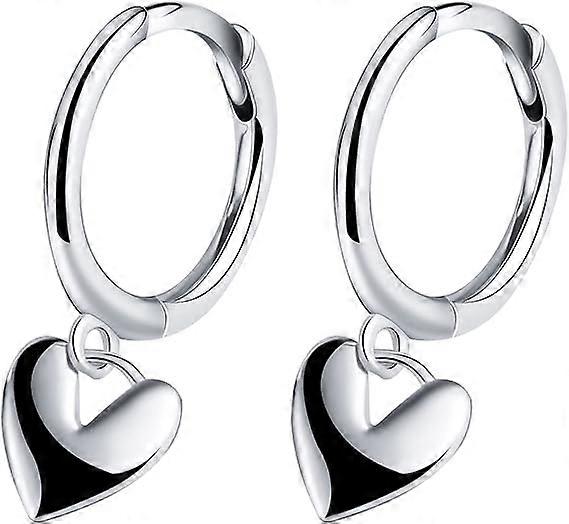 Sterling Silver Heart Hoop Earrings